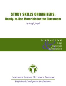 Study Skills Organizers book cover.