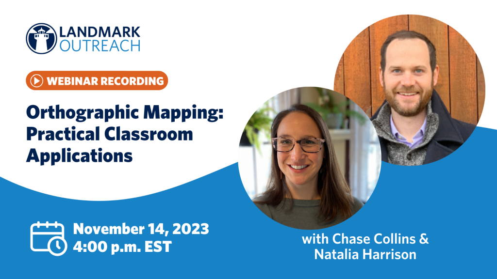 Orthographic Mapping: Practical Classroom Applications webinar recording cover image.