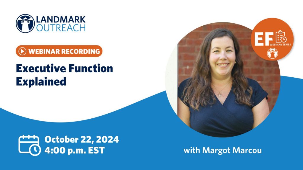 Executive function explained webinar intro slide.