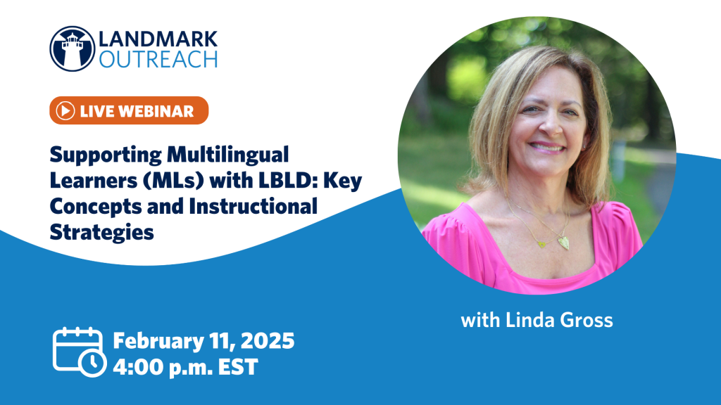 Supporting Multilingual Learners with Learning Disabilities Webinar graphic featuring presenter Linda Gross.